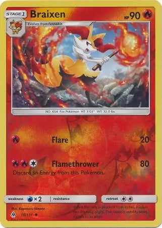Forbidden Light Braixen #16/131 reverse holo